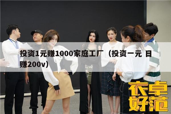 投资1元赚1000家庭工厂（投资一元 日赚200v）