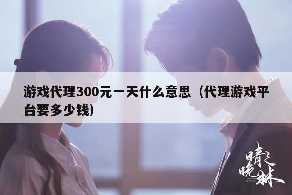 游戏代理300元一天什么意思（代理游戏平台要多少钱）