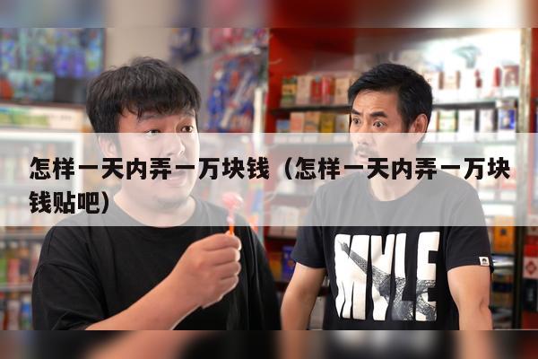 怎样一天内弄一万块钱（怎样一天内弄一万块钱贴吧）