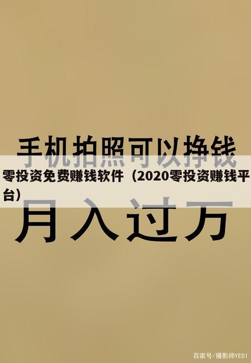 零投资免费赚钱软件（2020零投资赚钱平台）