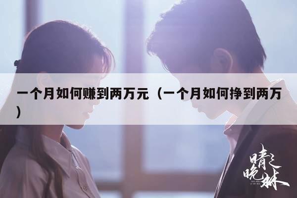 一个月如何赚到两万元（一个月如何挣到两万）