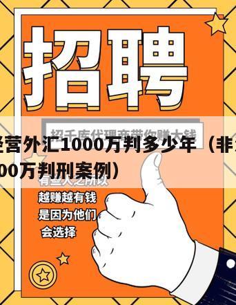 非法经营外汇1000万判多少年（非法经营外汇300万判刑案例）
