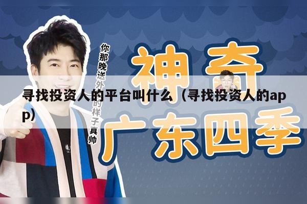 寻找投资人的平台叫什么（寻找投资人的app）
