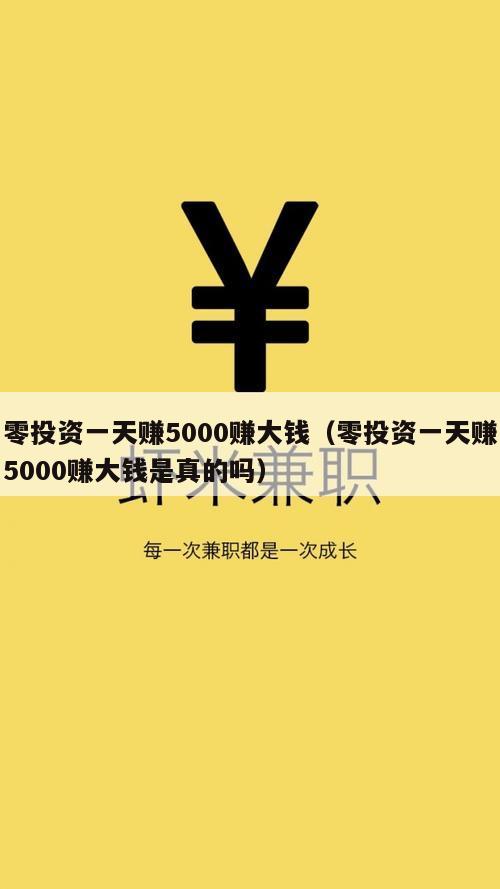 零投资一天赚5000赚大钱（零投资一天赚5000赚大钱是真的吗）